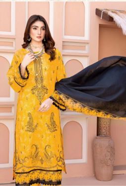 Lawn Embroidery suit with fancy Dupatta