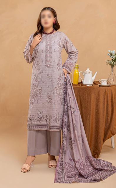JASMINE FANTAK V/11 04 Lawn embroidery suit with fancy Voil  Dupatta..