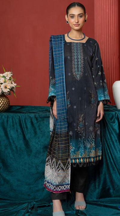 Lawn Embroidery suit with fancy Dupatta