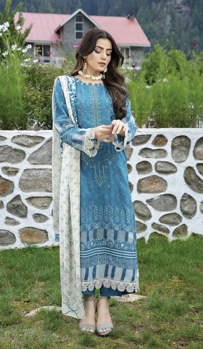 Viscose Embroidery Suit With Fancy Swarovski Dupatta