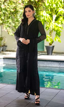 LUMINARA MANAHIL LAKHANI NYRA 04 Unstitched Luxury Embroidered Chiffon Collection