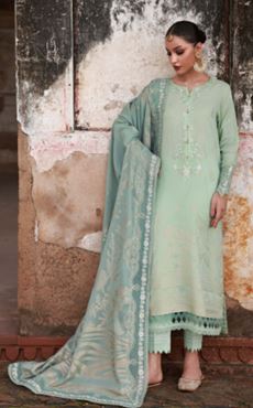 MAYA NUREH NJ-104 Embroidered jacquard collection with embroidered chiffon dupatta