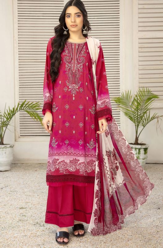 Viscose embroidery suit with zari viscose embroidered dupatta