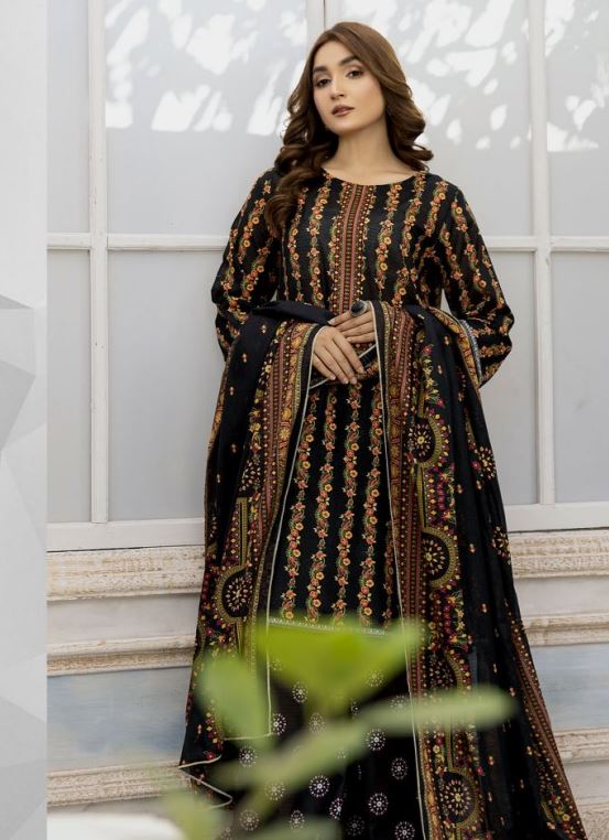 Fine print Doria lawn suit with Doria voil dupatta