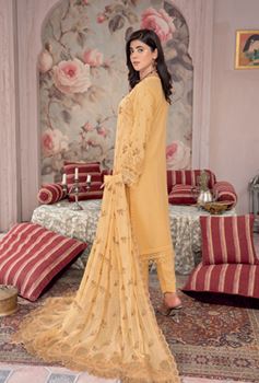Mehwish RA 04 luxury embroidered karandi shirt with embroidered stitch patch crinkle duppata