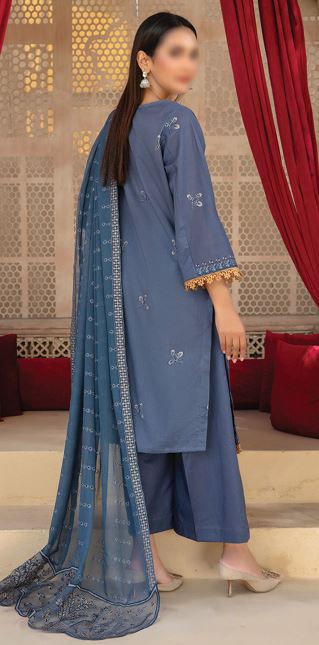 ANDLEEB FATIMAS V/1837 04 Supreme Slub Lawn Embroidery Suit With Fancy Chiffon Embroidery Dupatta
