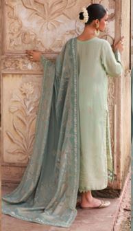 MAYA NUREH NJ-104 Embroidered jacquard collection with embroidered chiffon dupatta