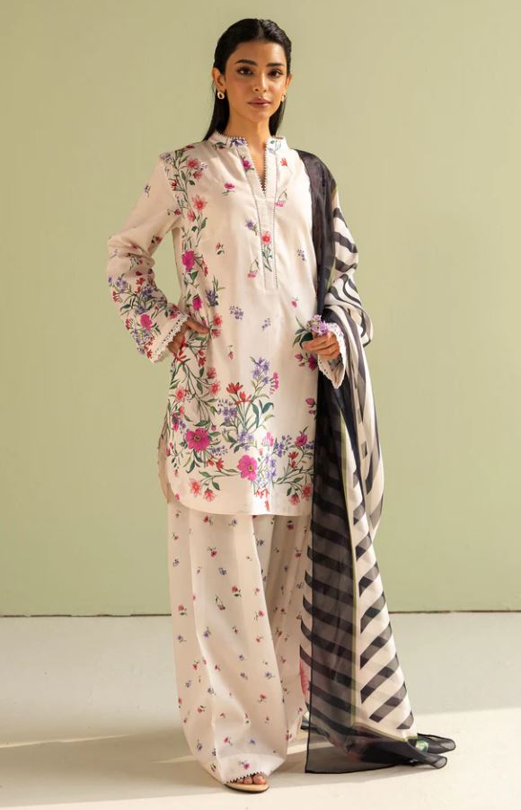 REENA COCO 4B Digital Printed Lawn Shirt With Digital Printed Silk Dupatta 3PC