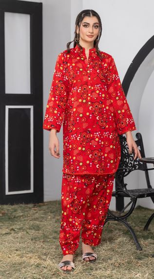 EHSAAS ORANG V/35 08 Allover Print Suit 2 piece