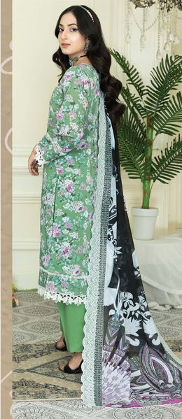 MASHAAL RA 04 Lawn Embroidery Suit With Voil Embroidery Dupatta