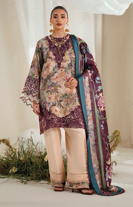 ERES BONITA BIN ILYAS 1104 B Embroidered  Viscous Printed Suit  With Digital Printed  Silk Dupatta