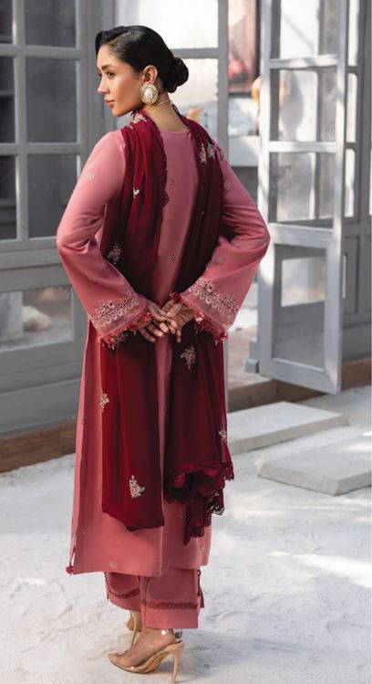 FAREEHA HUMDUM 004 Premium Embroidered  VISCOSE Collection with Heavy Embroidered Chiffon Contrast Duppata