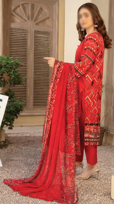 AKAASH FATIMAS V/1975 04 Lawn Embroidery Suit With Chiffon Dupatta