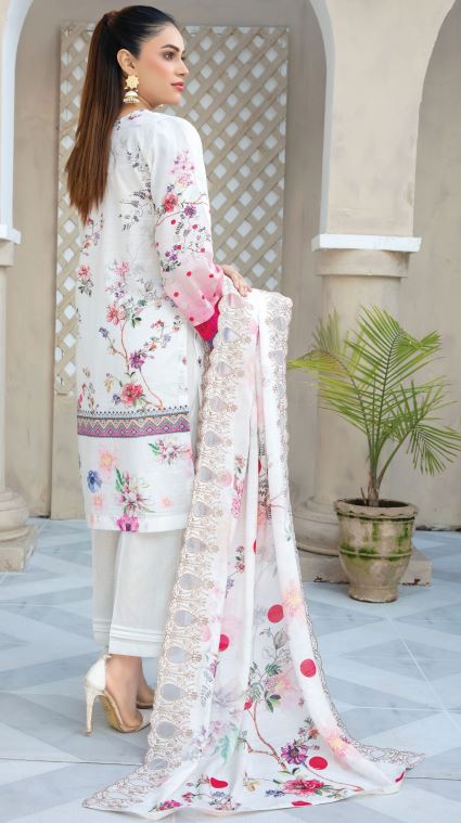 ANCHAL BY NAIMAL V/67 04 Doria Lawn Embroidery Suit with Slub Diamond Cutwork Embroidery Dupatta