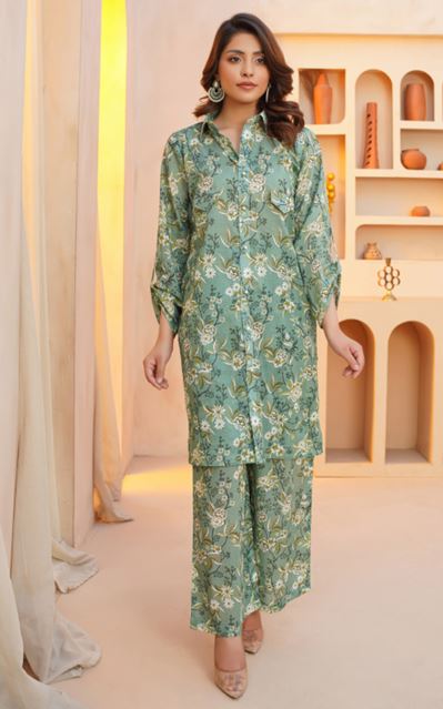 BLOSSOM LALA V/2 LS-0233 Allover print lawn 2 piece suit