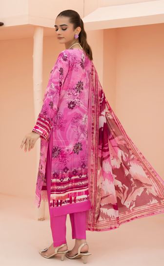 AIN ALIF V/361 04 Printed And Embroidered Viscous Bana Dora With Diamond  Dupatta And Fine Plain Trousers