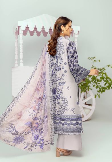 ZARKA V/2 08 Doria Viscose embroidery suit with chiffon embroidery cut work dupatta