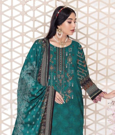 V/1218 D#02 Pashmina Embroidery suit with Pashmina Shawl