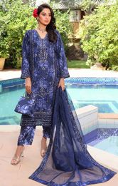 HERMOSA CREATION D 01 Semi Stitched Fancy Embroidered Suit with Fancy Embroidered Dupatta  With Complimentary Jewellery and Clutch
