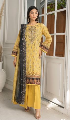 DIL E MOMIN ABISHA V/7 05 Lawn Embroidery suit with fancy embroidery Dupatta
