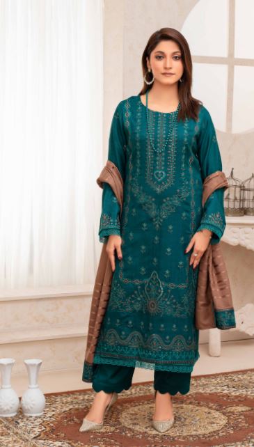 Pashmina Embroidery suit with fancy Pashmina Embroidery Shawl