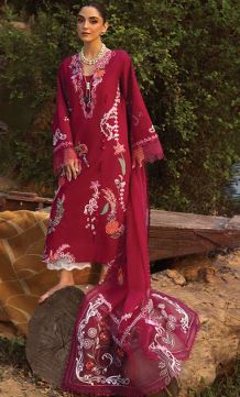 3 A CHERRY Luxury Lawn Embroidery Suit With Fancy Embroidery Dupatta