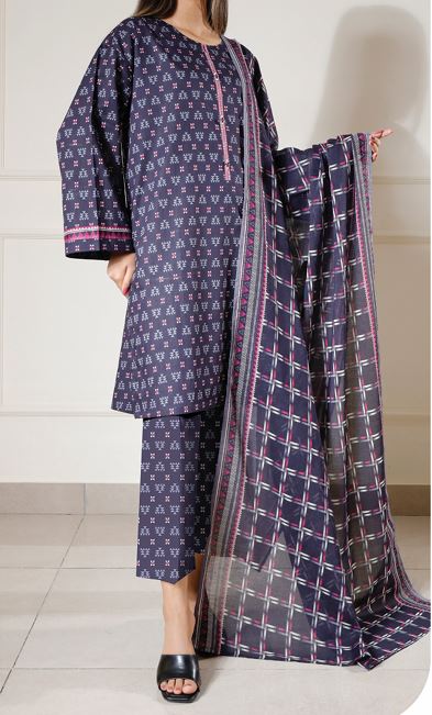 SAYA U01-25188-16A Print Lawn Suit 3 piece
