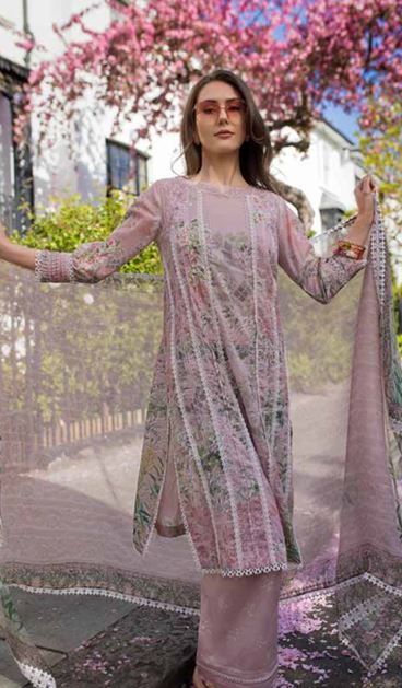 BASIC SOBIA NAZIR 5A Embroidered Lawn Suit With Printed Chiffon Dupatta
