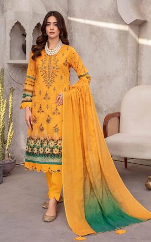 PRETTY ZM V/252 05 Lawn Embroidery Suit With Tarkashi Voil Dupatta