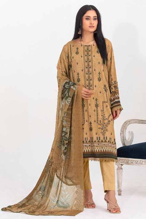 Bana Dora viscose embroidery suit with chiffon embroidery dupatta