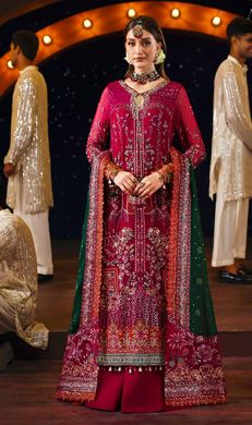 JHOOMRO NUREH NL-82 Luxury embellished and embroidered 4 peice chiffon collection with stiched duppata