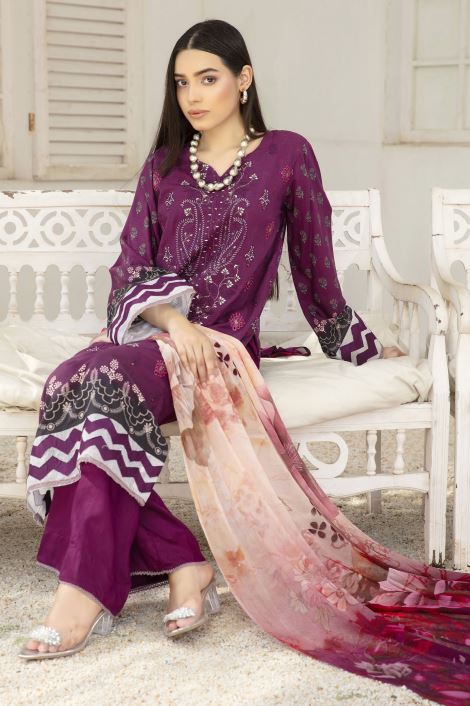 Viscose embroidery suit with zari viscose embroidered dupatta