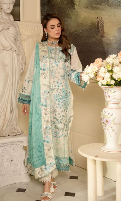 REET THAMES ELEGANCE Embroidered Lawn Suit With Embroidered Dupatta 3 pc