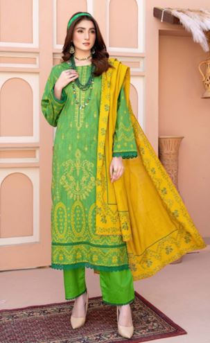 Lawn Embroidery suit with fancy Dupatta