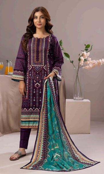 Salina 05 Print Dobby Lawn Suit 3 Piece