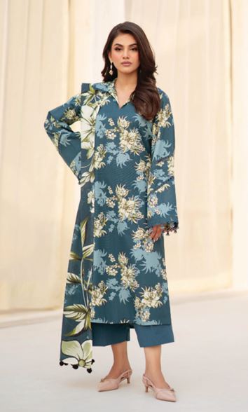 LA VIE HUMDUM 05 Premium Printed Khaddar Collection with Same Fabric Shawl