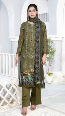 NOIR BIN RASHID ART-05 DIGITAL VISCOSE Embroidery Suit with Embroidery Dupatta