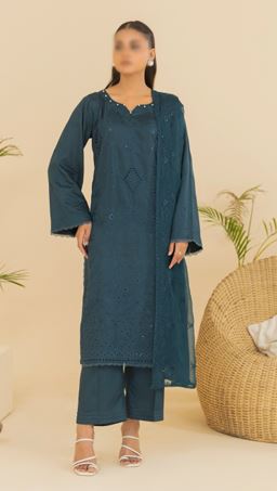 LAAJ FANTAK V/1 D 05 Doriya Viscose Embroidery Suit with Chiffon Embroidery Dupatta